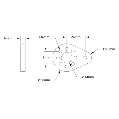 ServoCity Plastic Hub-Mount Control Arm (24mm Length)
