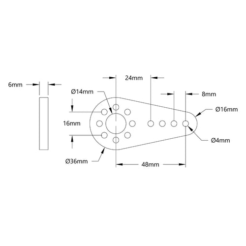 ServoCity Plastic Hub-Mount Control Arm (48mm Length)