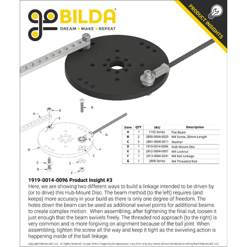 ServoCity Plastic Hub-Mount Disc (14mm Bore, 96mm Diameter)