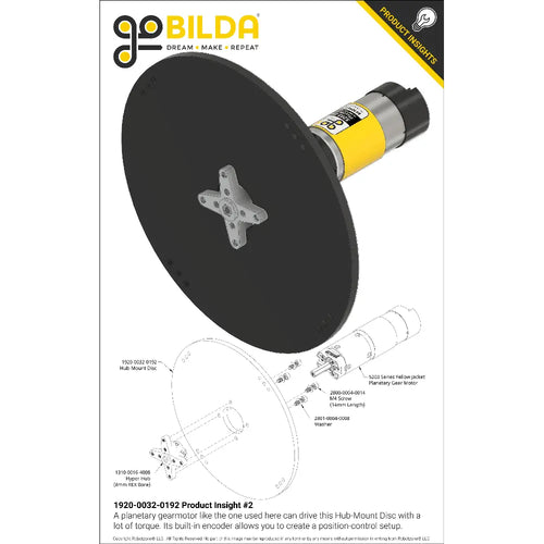 ServoCity Plastic Hub-Mount Disc (32mm Bore, 192mm Diameter)