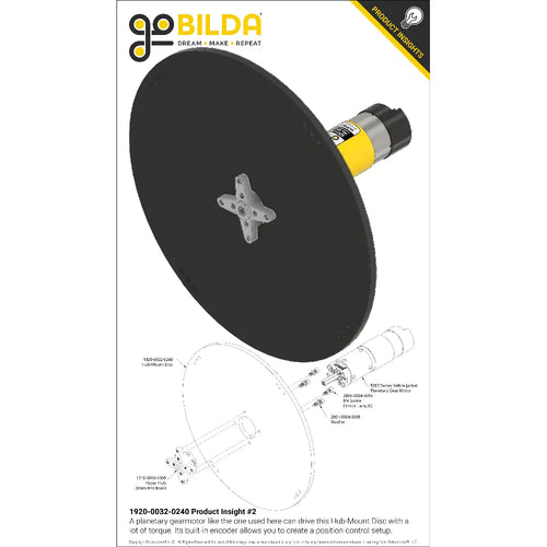 ServoCity Plastic Hub-Mount Disc (32mm Bore, 240mm Diameter)