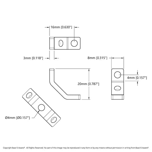 ServoCity Steel 90 Degree Angle Bracket (1-1) - 4 Pack
