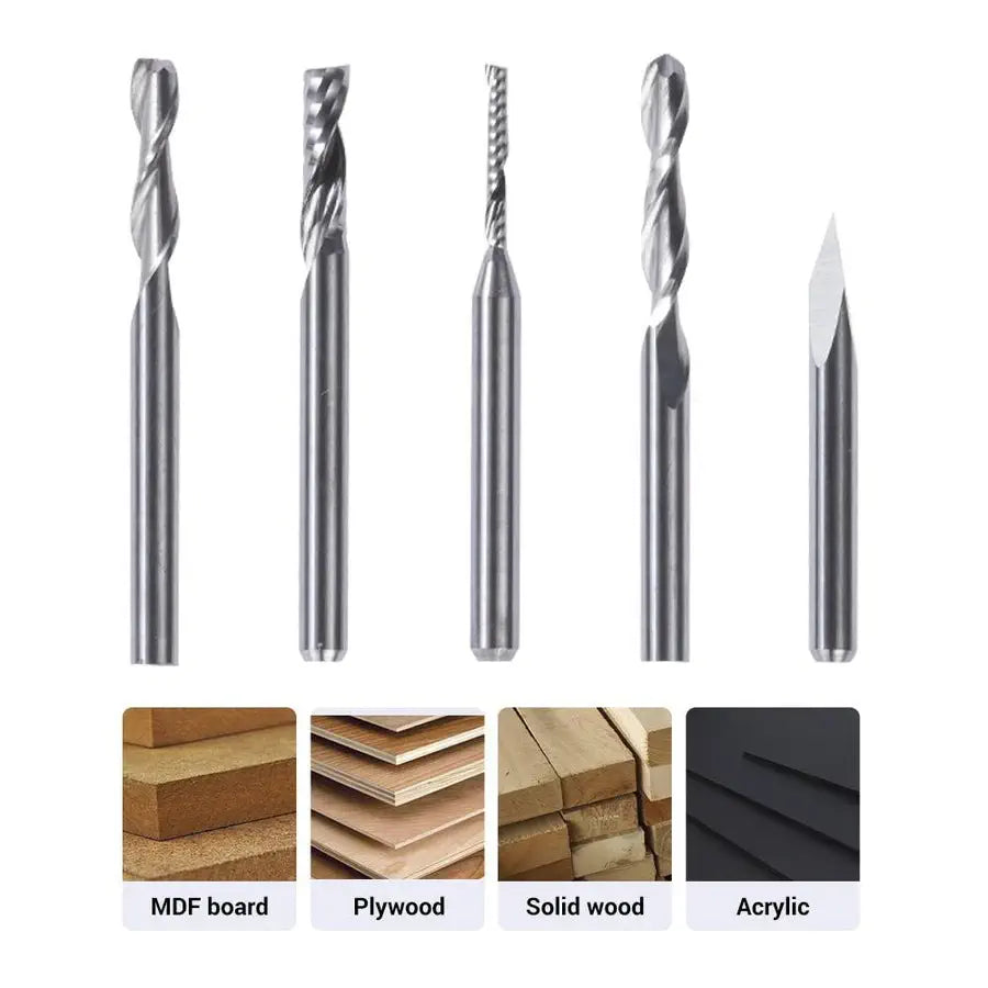 Snapmaker 5-Pack CNC Router Bits - RobotShop