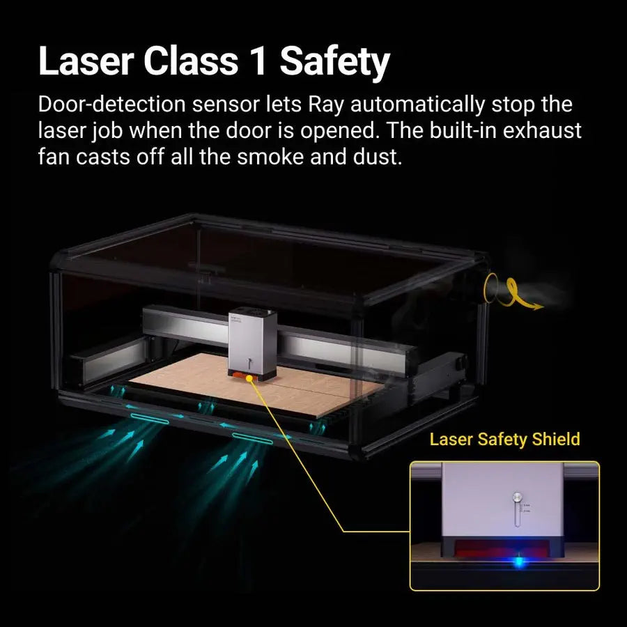 Snapmaker Ray 40W Laser Engraver & Cutter w/ Air Assist - RobotShop