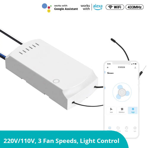 SONOFF iFan04: Wi-Fi Ceiling Fan & Light Controller (iFan04-L)