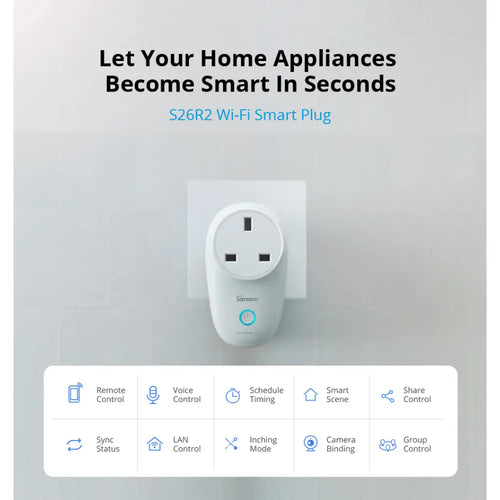 SONOFF S26R2 WiFi Smart Plug –EU/BR/UK (Type L)