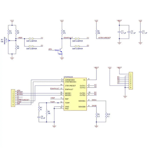 STSPIN220 Low-Voltage Stepper Motor Driver Carrier (Header Pins Soldered)
