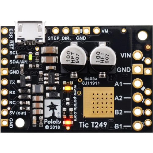 Tic T249 USB Multi-Interface Stepper Motor Controller (Soldered)