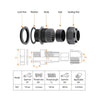 Waterproof Cable Gland PG-7 Size Black (5x)