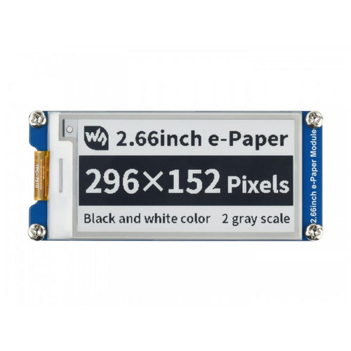 Waveshare 2.66-Inch 296x152 E-Paper E-Ink Display Module (Black/White)