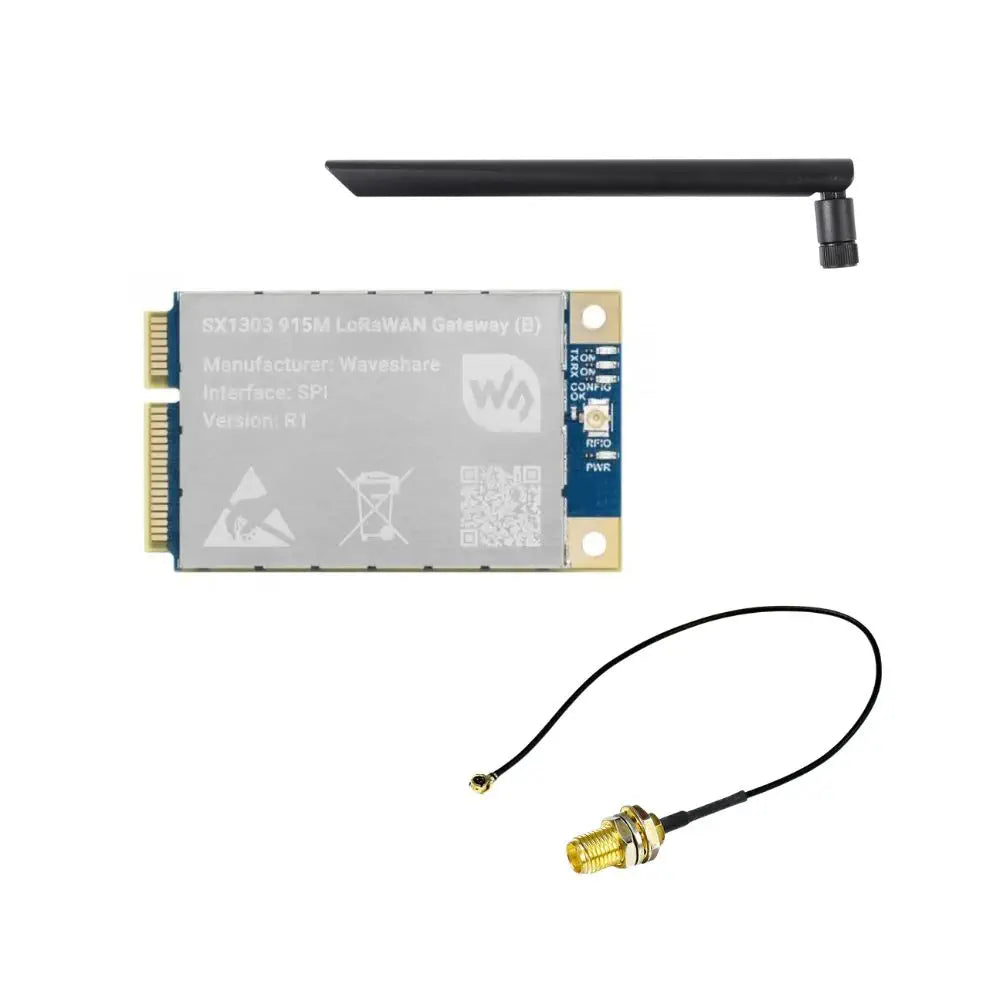 Waveshare SX1303 915m LoRaWAN Gateway Module for Raspberry Pi, Standard Mini-PCIe Socket