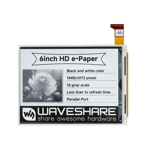 Waveshare 1448×1072 High Definition 6" E-Ink Raw Display