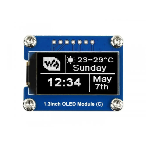 Waveshare 1.3" OLED Display Module, 64×128 Resolution, SPI/I2C Interface
