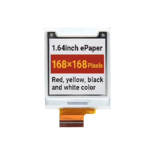 Waveshare 1.64" Square E-Paper (G) Raw Display, 168 × 168, Red/Yellow/Black/White