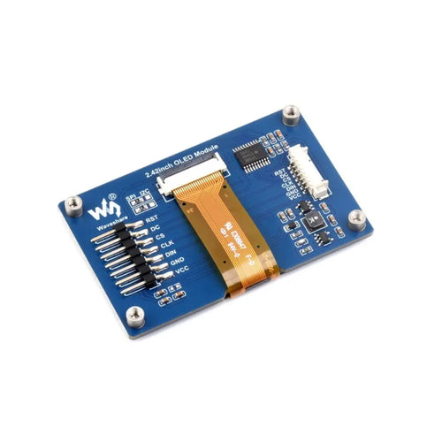 Waveshare 2.42" OLED Display Module, 128×64 Resolution, SPI / I2C Communication (Yellow)