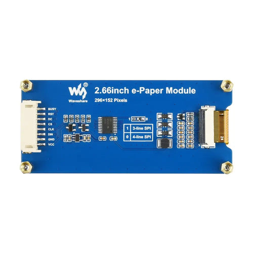 Waveshare 2.66" E-Paper E-Ink Display Module (B), 296×152, Red / Black / White, SPI
