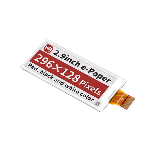 Waveshare 2.9" E-Paper (B) E-Ink Raw Display, 296×128, Red / Black / White, SPI, w/o PCB