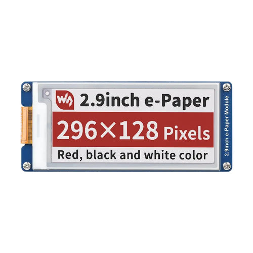 Waveshare 2.9" E-Paper E-Ink Display Module (B), 296×128, Red / Black / White, SPI