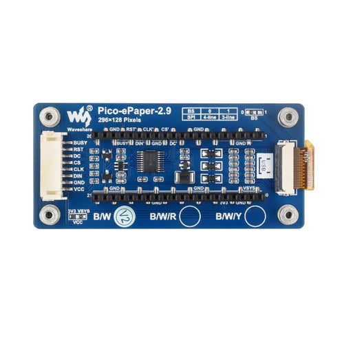 Waveshare 2.9" E-Paper E-Ink Display Module for Raspberry Pi Pico, 296×128, Black / White, SPI