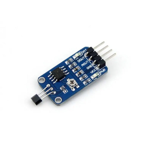 Waveshare 49E Hall Sensor w/ LM393 Comparator, Adjustable Sensitivity, Signal Output Indicator, 2.3V ~ 5.3V, 27.0mm x 15.5mm, Mounting Holes 2.0mm
