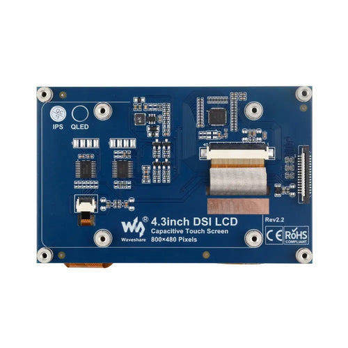 Waveshare 4.3" Capacitive Touch Display for Raspberry Pi, 800×480, MIPI DSI Interface