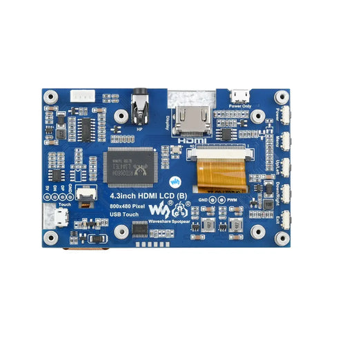 Waveshare 4.3" Capacitive Touch Screen LCD (B), 800×480, HDMI, IPS
