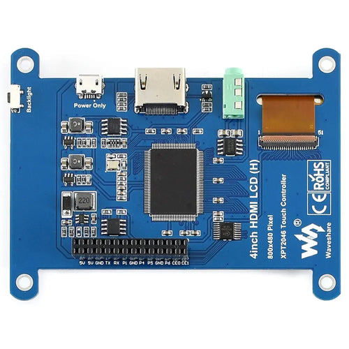 Waveshare 4" Resistive Touch Screen LCD (H), 480×800, HDMI, IPS
