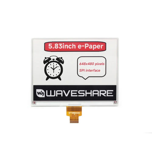 Waveshare 648×480, 5.83" E-Ink Raw Display, Red/Black/White 3-Color