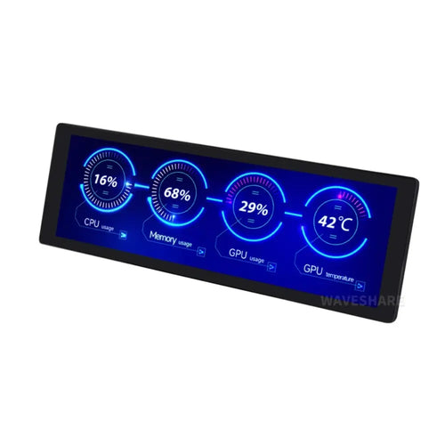 Waveshare 7.9" IPS Display, 400×1280 Pixel, Toughened Glass Panel, HDMI Interface