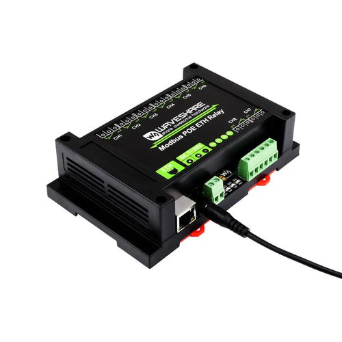Waveshare 8-Ch Ethernet Relay Module, Modbus RTU/Modbus TCP Protocol, PoE Port Communication
