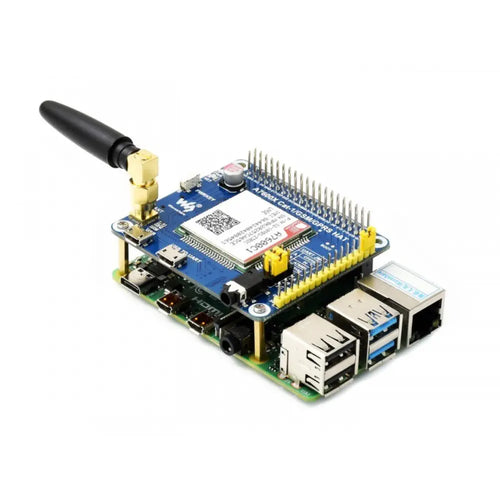 Waveshare A7600C1 LTE Cat-1 HAT for Raspberry Pi, Low Speed 4G Module, 2G GSM/GPRS (for China)