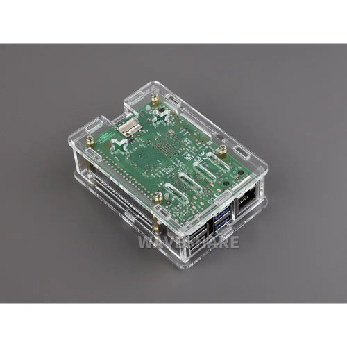 Waveshare Clear Acrylic Case for Raspberry Pi 5, Supports Installing Official Active Cooler