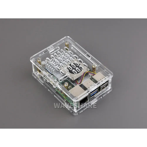 Waveshare Clear Acrylic Case for Raspberry Pi 5, Supports Installing Official Active Cooler