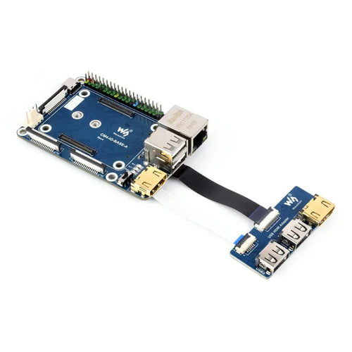 Waveshare CM4-IO-BASE-A + USB HDMI Adapter for Raspberry Pi Compute Module 4
