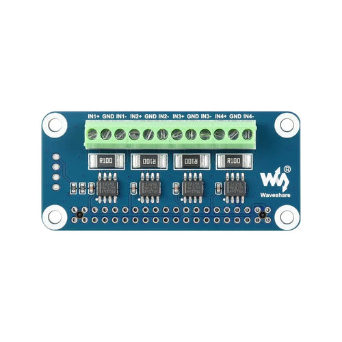 Waveshare Current/Voltage/Power Monitor HAT for Raspberry Pi, 4-Ch, I2C/SMBus