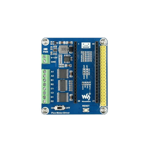 Waveshare DC Motor Driver Module for Raspberry Pi Pico, Driving up to 4 DC Motors