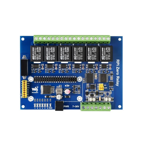 Waveshare Industrial 6-Ch Relay Module for Raspberry Pi Zero, RS485/CAN, Isolated Protections (EU)