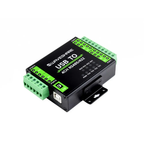 Waveshare Industrial Isolated USB to RS485/422 Converter, FT4232HL Chip, Supports USB to 2-Ch RS485 + 2-Ch RS485/422