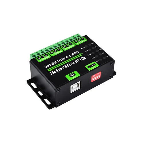 Waveshare Industrial USB to 4Ch RS485 Converter, Multi Protection Circuits, Multi System Support, Aluminium Alloy Case