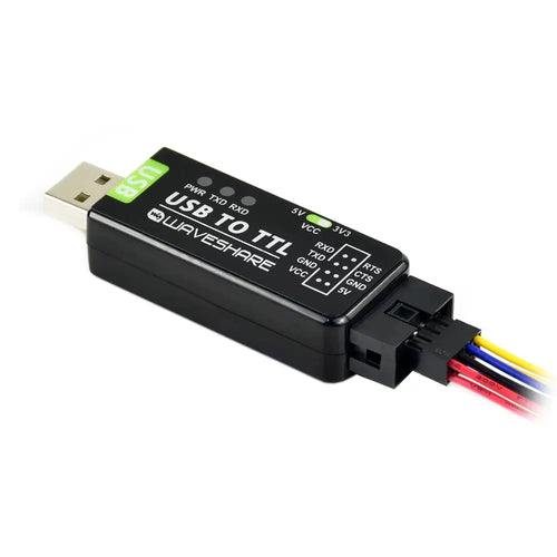 Waveshare Industrial USB to TTL Converter, Original FT232RNL, Multi Protection Circuits, Multi Systems Support