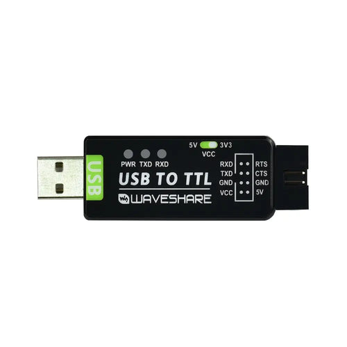 Waveshare Industrial USB to TTL Converter, Original FT232RNL, Multi Protection Circuits, Multi Systems Support