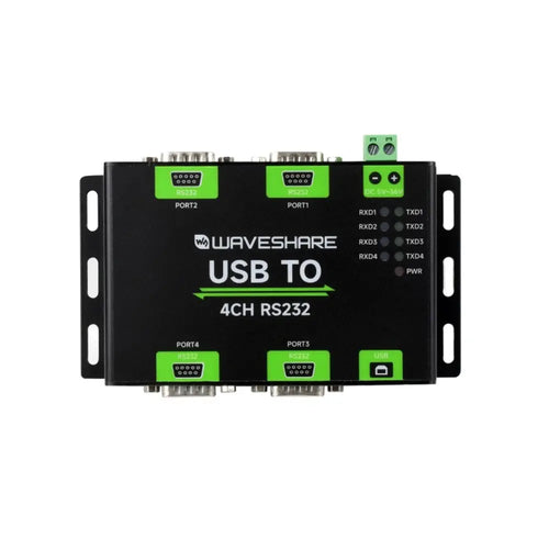 Waveshare Isolated USB to 4-Ch RS232 Converter, USB to Serial Adapter, FT4232HL Chip, Mac / Linux / Android / Windows