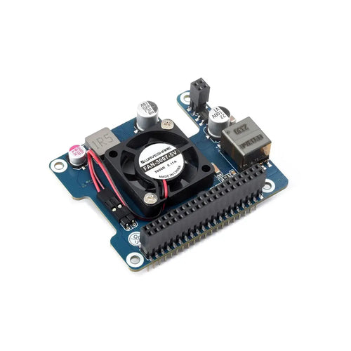 Waveshare PoE HAT (F) for Raspberry Pi 5, High Power, Onboard Cooling Fan, w/ Heatsink, Supports 802.3af/at Network Standard