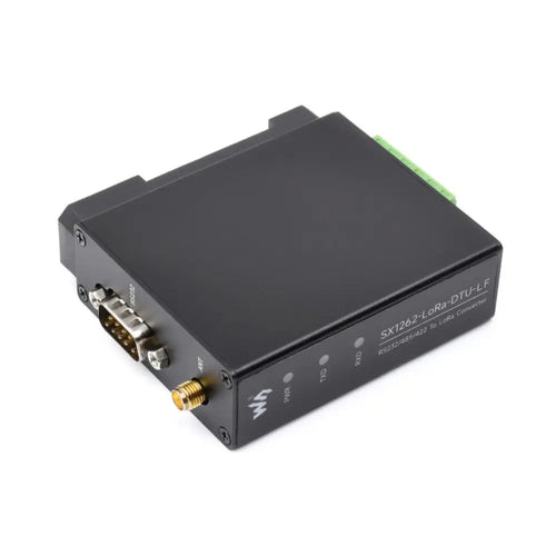 Waveshare Rail-mount SX1262 LoRa Data Transfer Unit, RS232/RS485/RS422 to LoRa (EU Power Supply + Serial Cable)