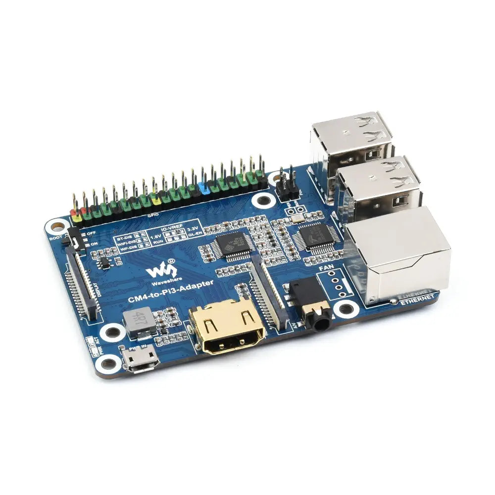 Waveshare Raspberry Pi CM4 to 3B Adapter B Version, Alternative Solution for Raspberry Pi 3 Model B/B+