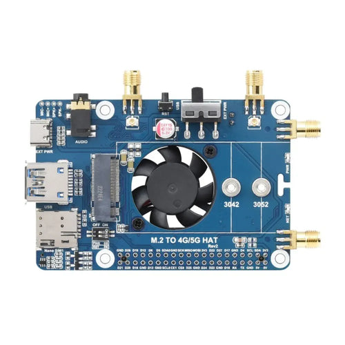 Waveshare RM500Q-GL 5G HAT for Raspberry Pi, Quad Antennas LTE-A, Multi Band, 5G/4G/3G (EU)