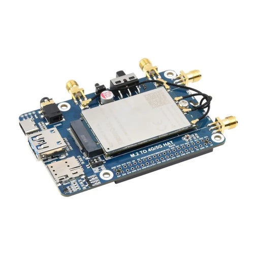 Waveshare RM502Q-AE 5G HAT for Raspberry Pi, Quad Antennas LTE-A, Multi Band, 5G/4G/3G (EU)