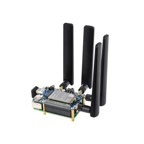 Waveshare RM520N-GL 5G HAT for Raspberry Pi w/ Case, Quad Antennas LTE-A, GNSS, 3GPP 16, 4G/3G (EU)