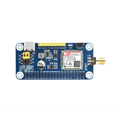 Waveshare SIM7028 NB-IoT HAT for Raspberry Pi, Supports Global Band NB-IoT Communication