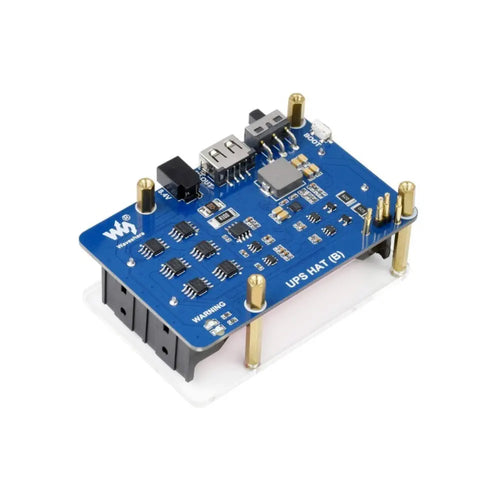 Waveshare Uninterruptible Power Supply UPS HAT (B) for Raspberry Pi, 5V Output, up to 5A Current, Pogo Pins Connector (EU)
